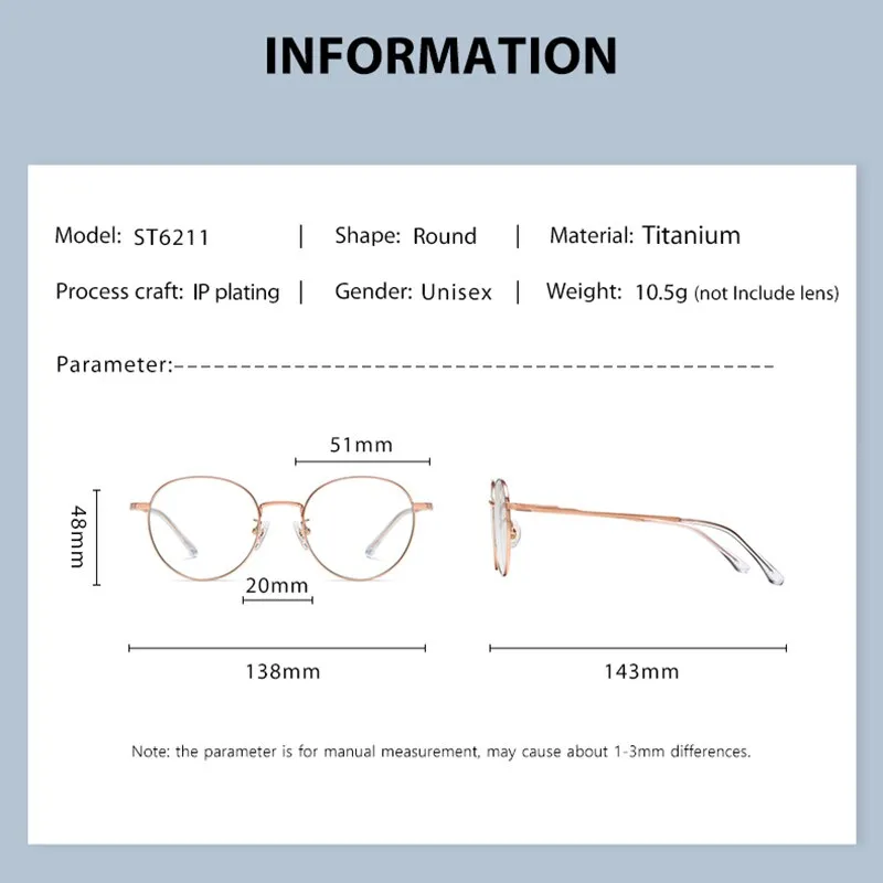 Zirosat Men's Full Rim Round Tr 90 Titanium Eyeglasses St6211