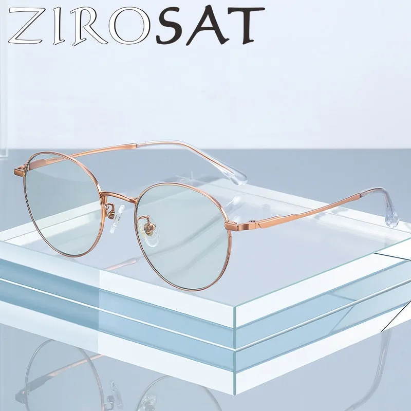 Zirosat Men's Full Rim Round Tr 90 Titanium Eyeglasses St6211