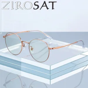 Zirosat Men's Full Rim Round Tr 90 Titanium Eyeglasses St6211
