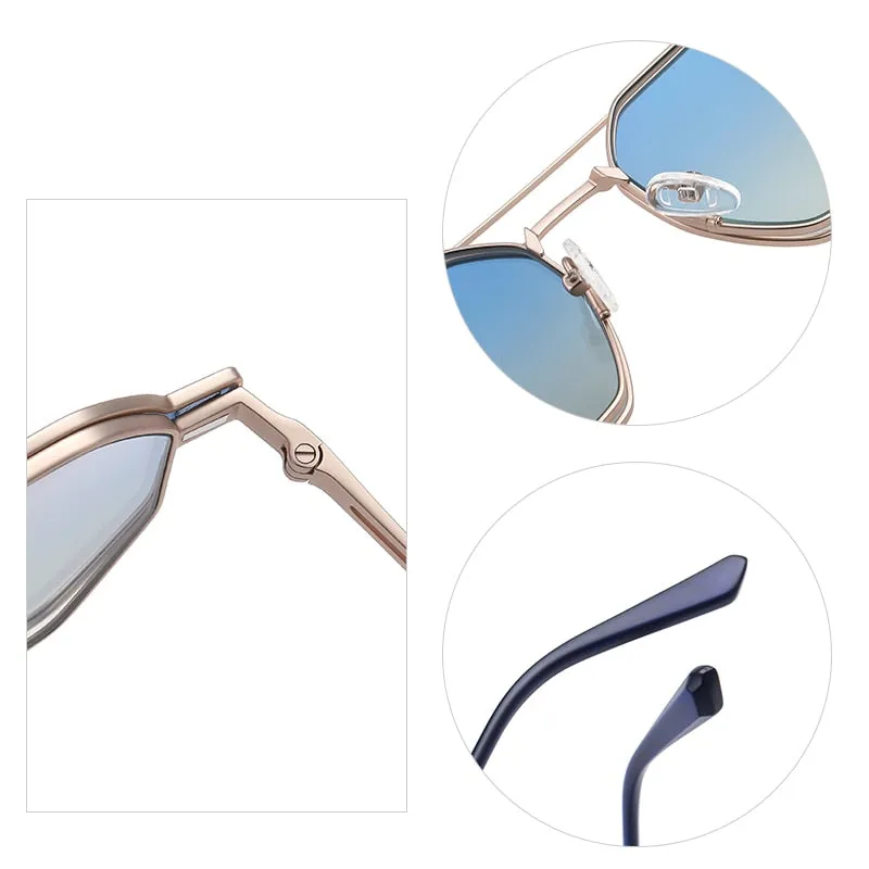 Zirosat Unisex Full Rim Polygon Round Alloy Eyeglasses Clip On Sunglasses CG8801