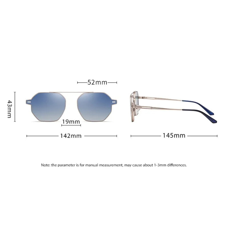 Zirosat Unisex Full Rim Polygon Round Alloy Eyeglasses Clip On Sunglasses CG8801
