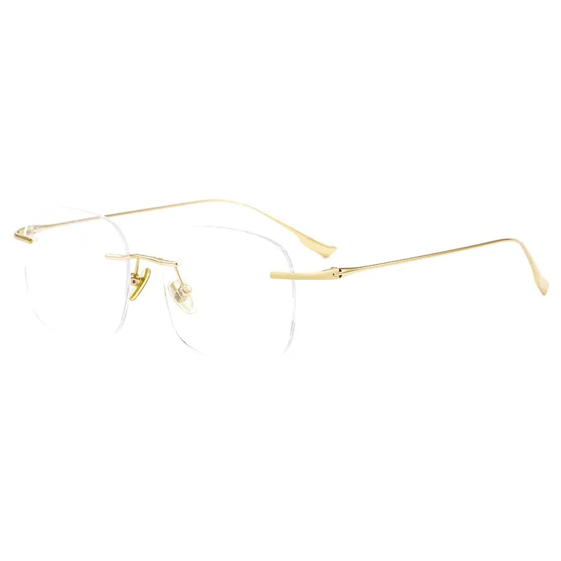 Zirosat Unisex Rimless Square Titanium Eyeglasses1135
