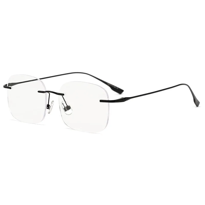 Zirosat Unisex Rimless Square Titanium Eyeglasses1135