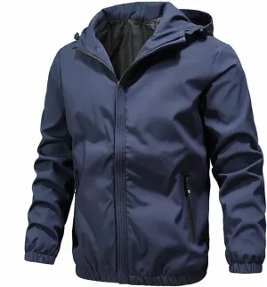 ZYXTIM Men's Tactical Jacket Waterproof Ligtweight Warm Shell Rain Coat Breathable Workout Athletic Outdoor Jackets with Hood